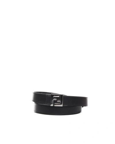Fendi Reversible Ff Squared Belt In Black