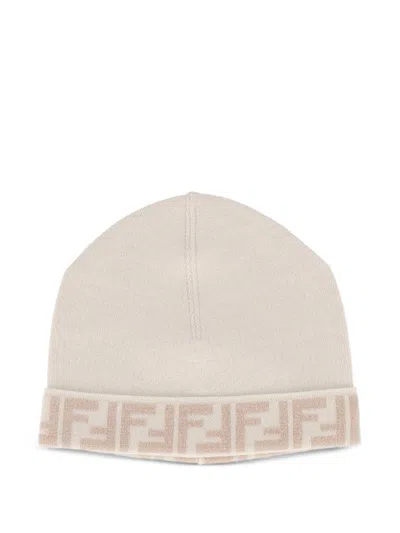 Fendi Kids' Reversible Junior Ff Beanie In Gray
