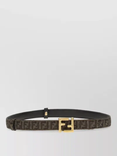 Fendi Reversible Leather Belt In Black