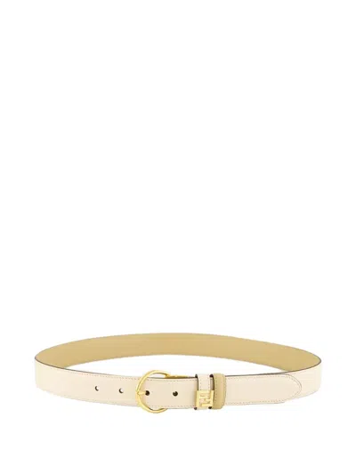 Fendi Reversible Leather Belt In Neutral