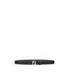 Fendi Ff Squared Leather And Ff Canvas Reversible Belt Accessories In Black