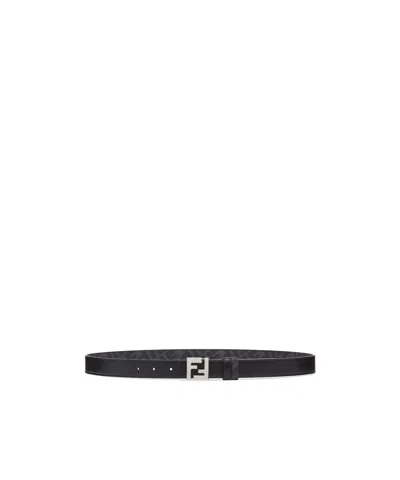 Fendi Reversible Logo-buckle Belt In Black