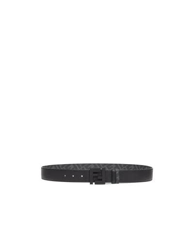 Fendi Reversible Logo-buckle Belt In Black