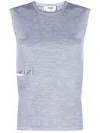 Fendi Ff Wool Midi Dress In Grey