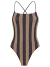 Fendi Reversible Lycra® Swimsuit In Brown