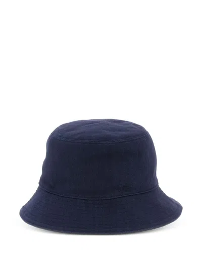 Fendi Reversible Monogram Denim Cap In Blue