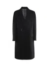 Fendi Ff-print Double-breasted Reversible Coat In Black