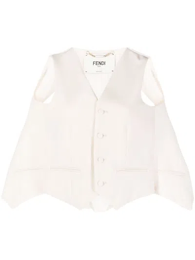 Fendi Reversible Nude Vest For Women From Fw23 Collection In Multicolor