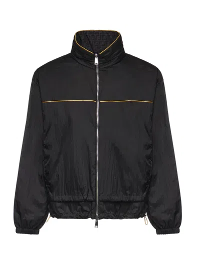 Fendi Reversible Nylon Windbreaker In Black