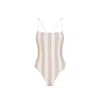 Fendi Reversible One-piece Swimsuit Women In Beige