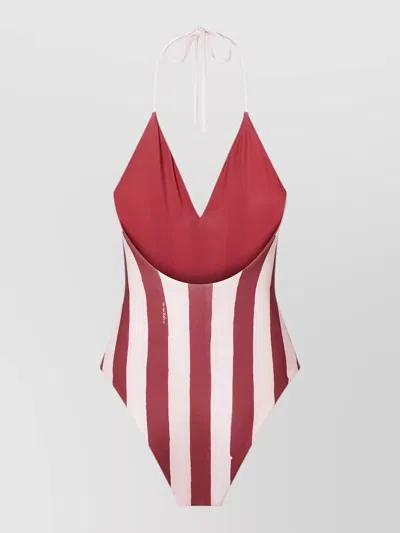 Fendi Reversible One Piece Swimsuit Pequin Stripes In Pink