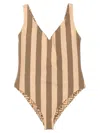 Fendi Pink Lycra Reversible One-piece Swimsuit In Pink
