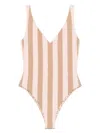 Fendi Women's Striped Swimsuit In Neutral