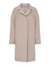 Fendi Midi Single-breasted In Neutral