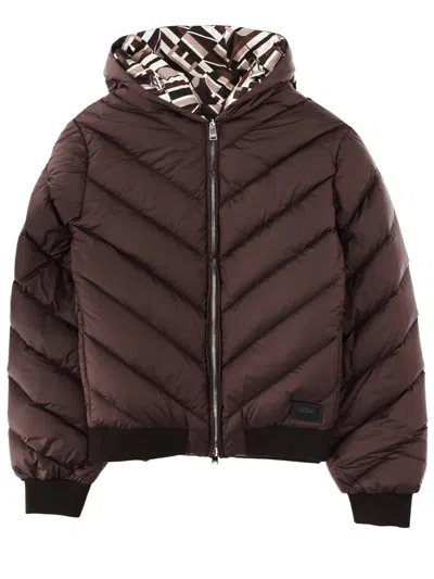 Fendi Reversible Padded Jacket In Brown