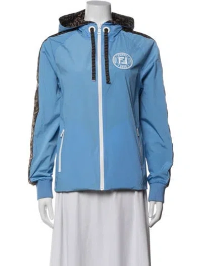 Pre-owned Fendi Reversible Patterned Jacket In Blue
