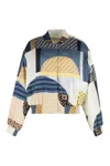 Fendi Reversible Satin Bomber Jacket In Multi