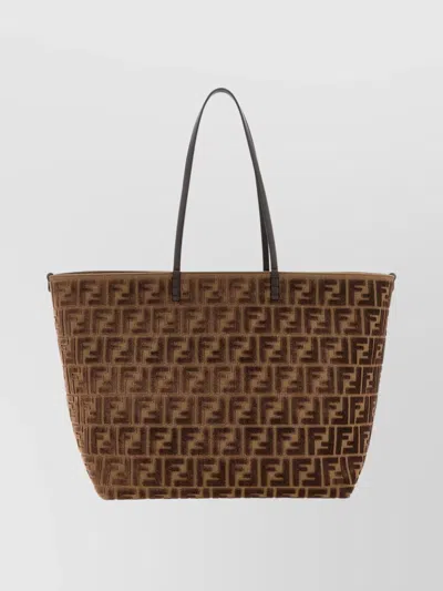 Fendi Reversible Shopping Tote Dual Handles In Brown