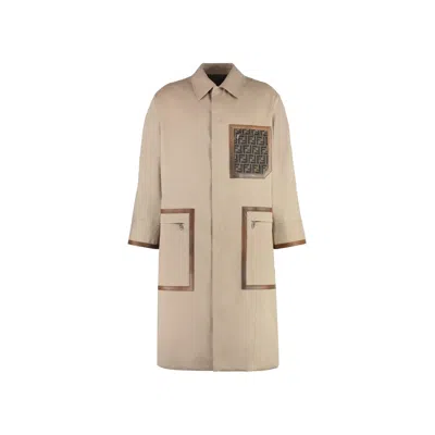 Fendi Reversible Trench Coat In Cotton In Multi