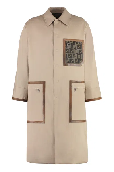 Fendi Reversible Trench Jacket For Men In Brown