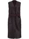 Fendi Dark Purple Sheepskin Gilet In Brown