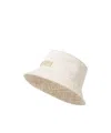 Fendi Reversible White Canvas Bucket Hat In White