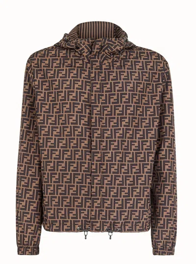 Fendi Reversible Windbreaker Jacket In Black