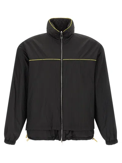 Fendi Reversible Windbreaker Puffer Jackets Multicolor In Black
