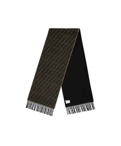 Fendi Reversible Wool Scarf In Black