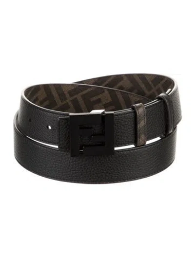 Pre-owned Fendi Reversible Zucca Ff Logo Belt Kit In Multi