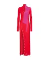 Fendi Rib High-necked Dress In Red