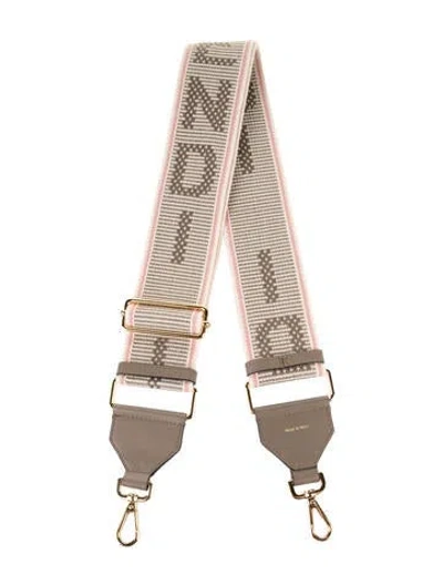 Pre-owned Fendi Ribbed Bag Strap. In Neutral