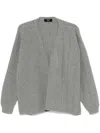 Fendi Long Sleeves Cashmere Blend Cardigan In Grey