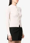 Fendi Ribbed Cardigan With Cut-outs In White