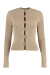 Fendi Biscuit Cotton Blend Cardigan In Beige
