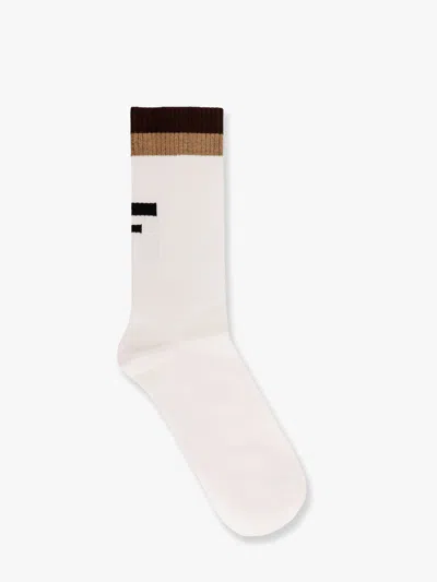 Fendi Ribbed Cotton Socks
