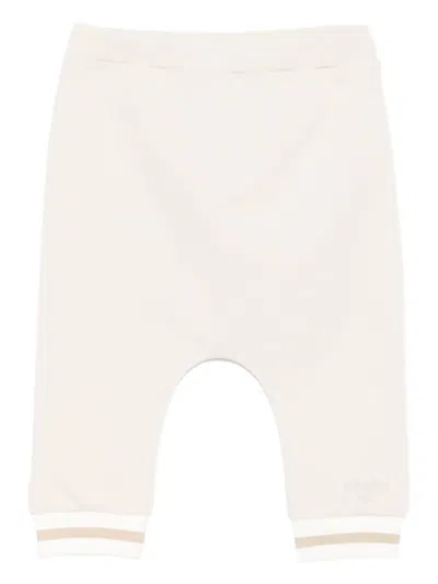Fendi Babies' Ribbed-cuff Tracksuit Bottoms In Neutral