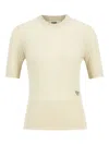 Fendi Ribbed Essential T-shirt In Neutral