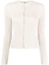 Fendi Cut-outs Cotton-blend Cardigan In Neutrals