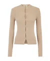 Fendi Ribbed Cardigan With Cut-outs In Nude