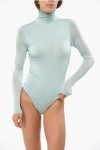 Fendi Ribbed Lightweight Turtleneck Body In Blue