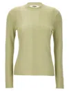 Fendi Ribbed Crew Neck Fitted Sweater With Long Sleeves
