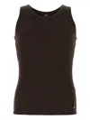 Fendi Stretch Ribbed Nylon Tank Top In Green