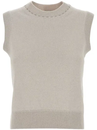 Fendi Ribbed Vest In Brown