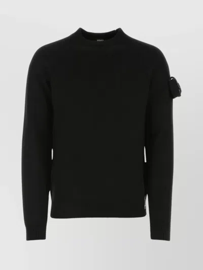 Fendi Ribbed Wool Crewneck Sweater In Black