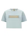 Fendi Grosgrain Logo Cropped T-shirt
