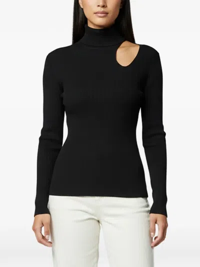 Pre-owned Fendi Rib-knit Cut-out Top In Black