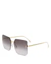 Fendi 59mm Gradient Square Sunglasses In Gold/gray Gradient