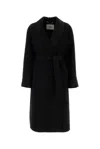 Fendi Black Wool Blend Coat In Black