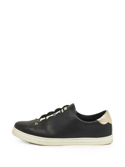 Pre-owned Fendi Rockoclick Slip-on Sneakers In Black
